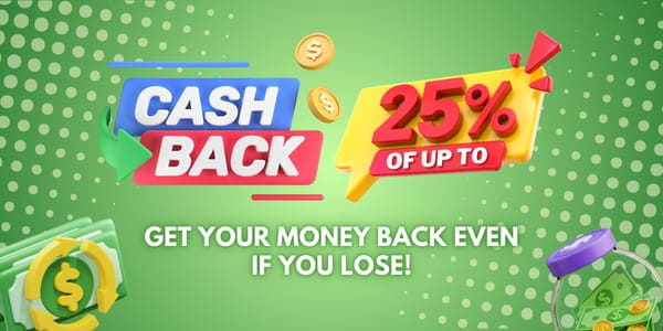 Promotional banner with wallet and bonus artwork for reload campaigns
